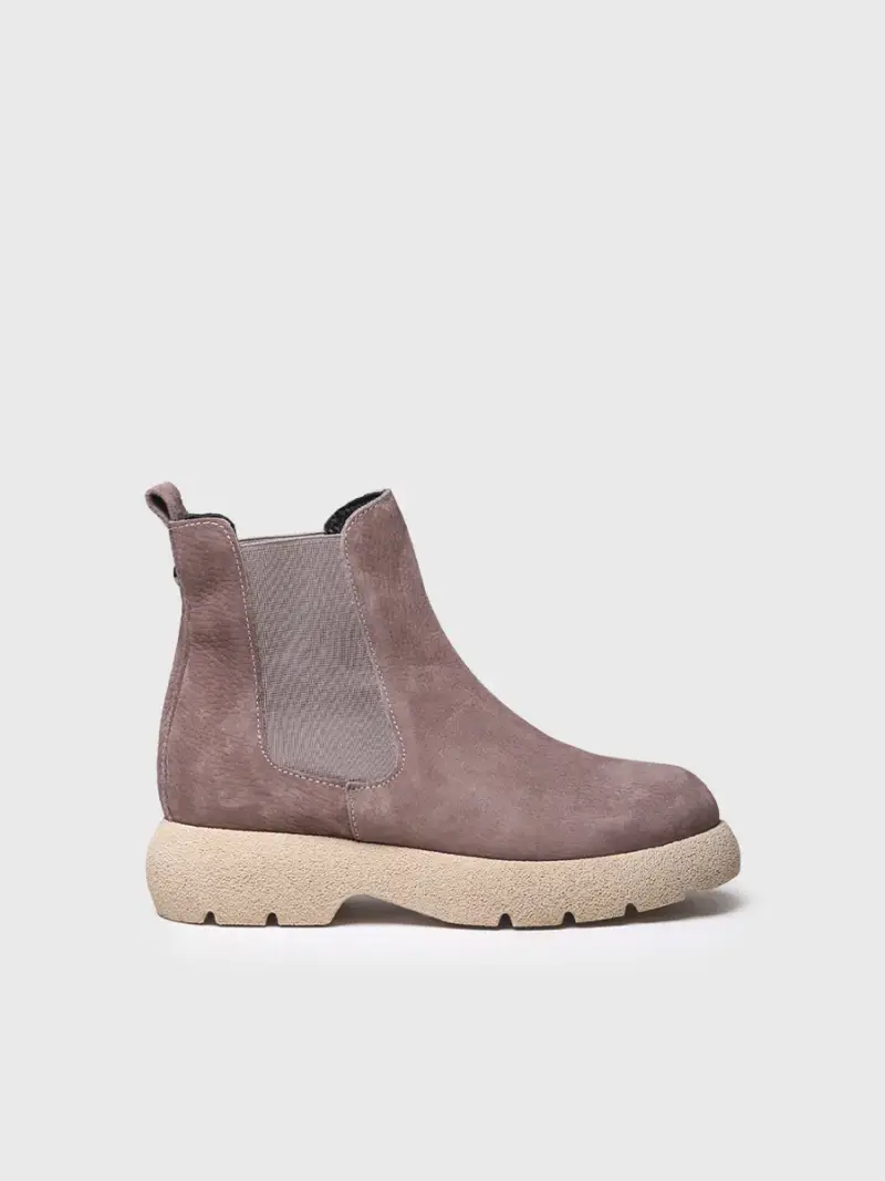 Stivaletto in pelle nabuk per donna TAUPE