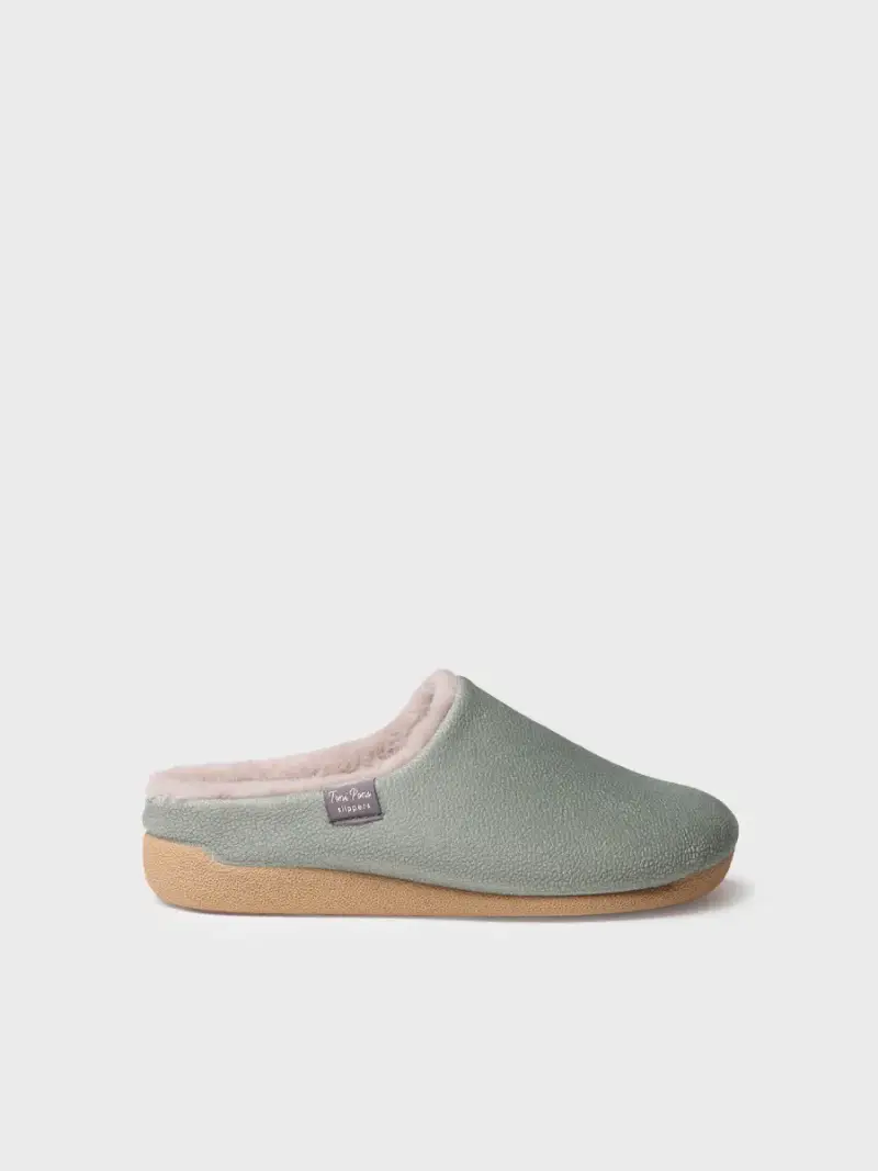 Zoccoli da casa da donna in tessuto in pelle MENTA