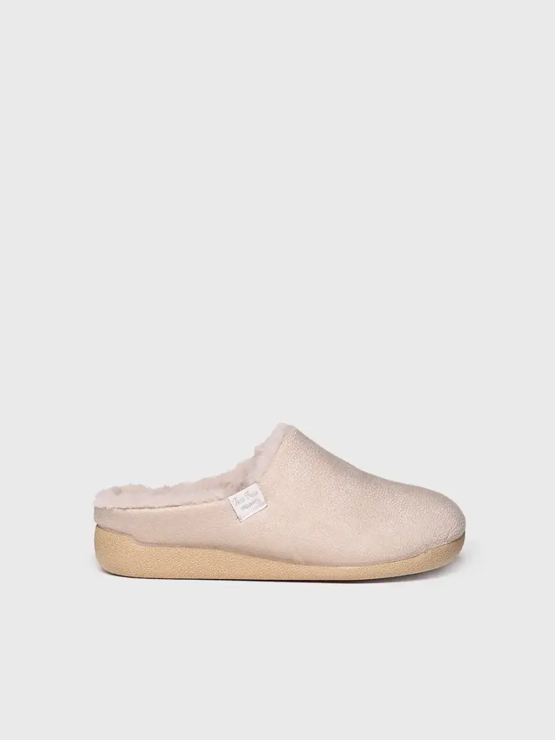 Zoccoli da casa da donna in tessuto in pelle PIETRA