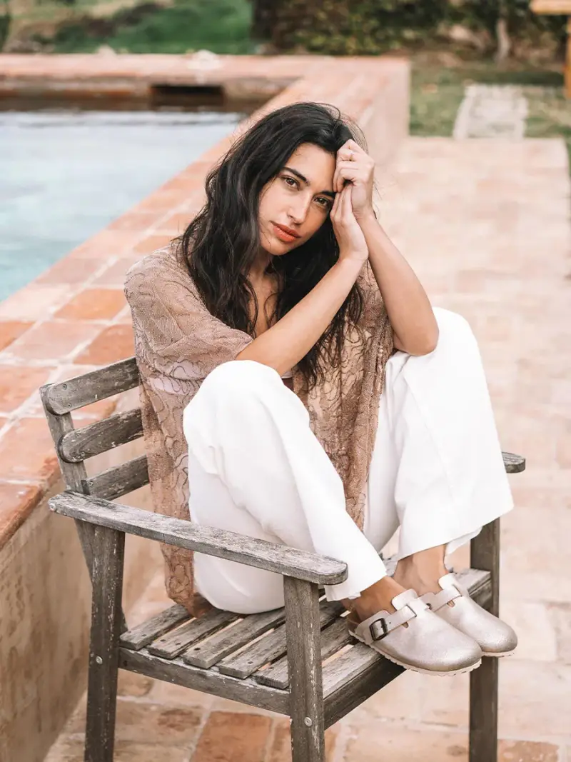 Zoccolo da donna in camoscio con fibbia | GEMINA-QT CHAMPAGNE