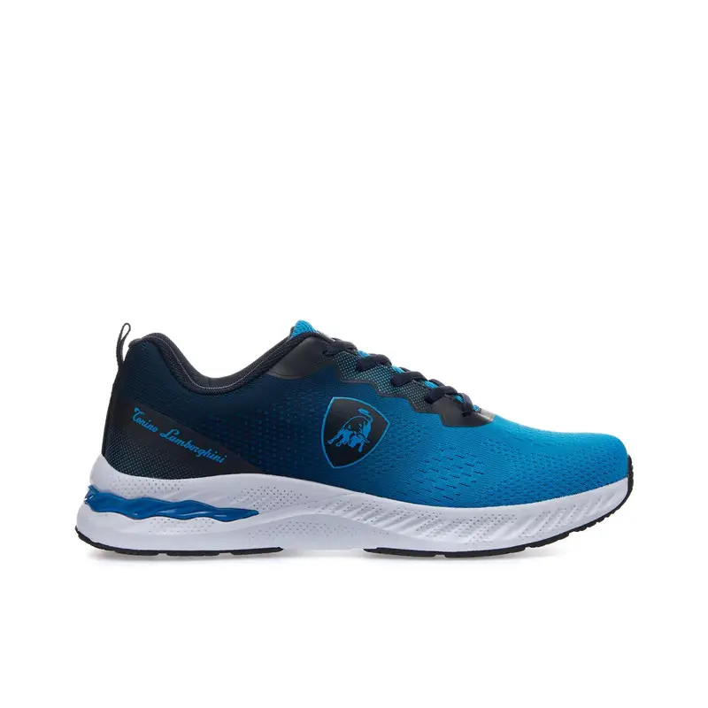 Sneakers running azzurre da uomo con stemma