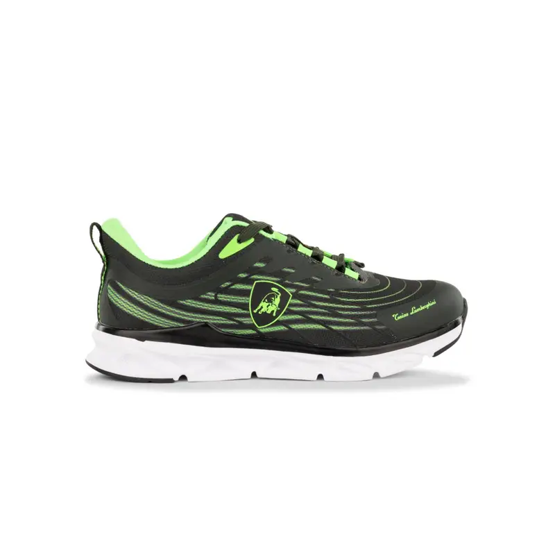 Sneakers running verdi da ragazzo con stemma laterale
