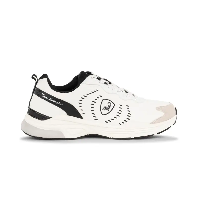 Sneakers uomo bianche da palestra con logo laterale