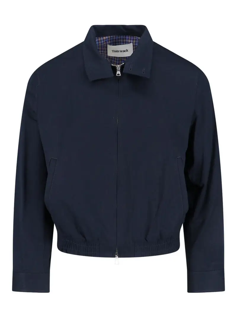 Giacca Bomber In Cotone Blu