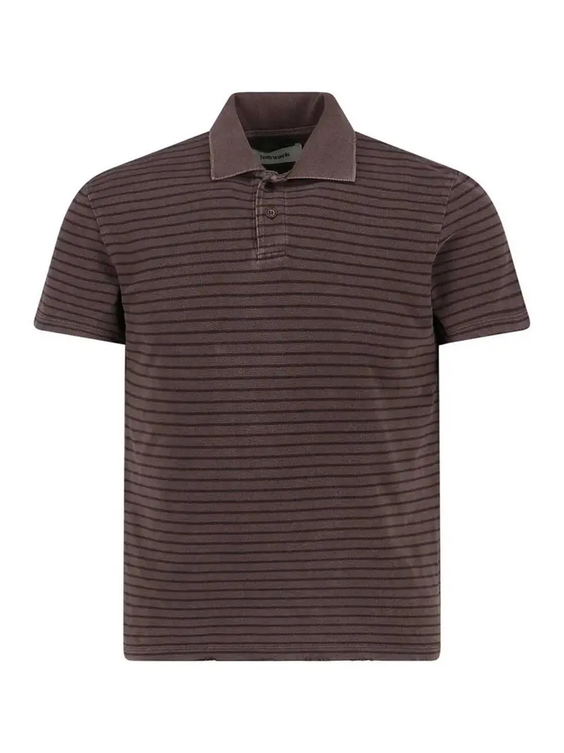 Polo A Righe Marrone