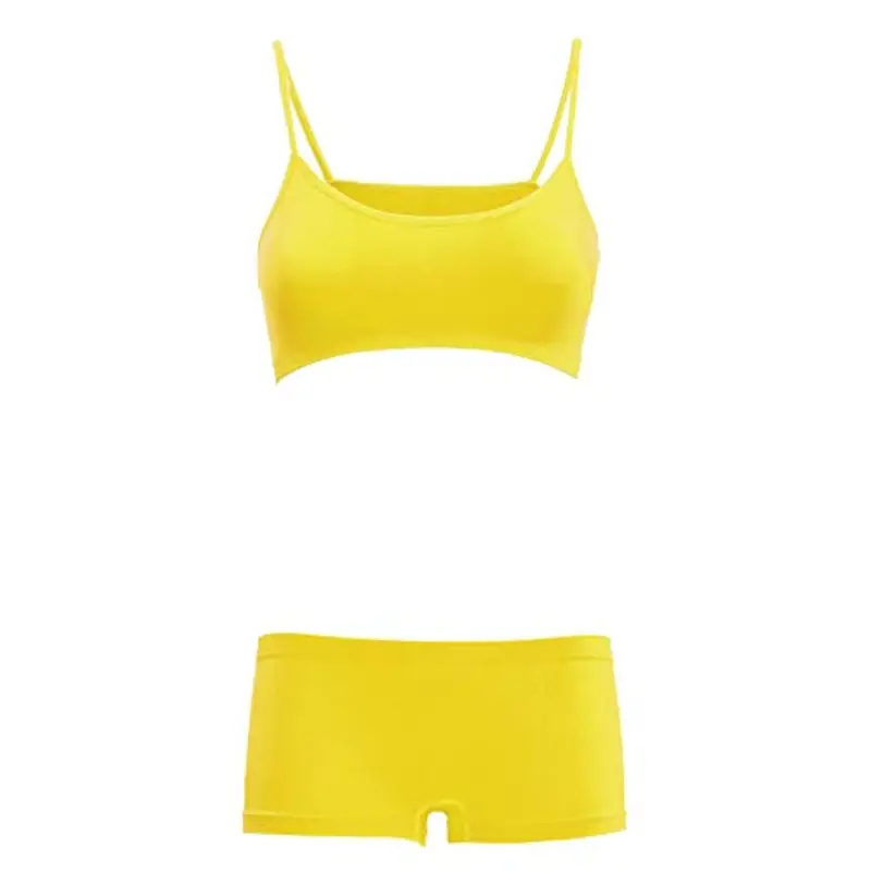 Toocool - Completo Intimo Bambina Danza Brassiere Reggiseno Pantaloncini LO-TZ078 [8/10,Giallo]