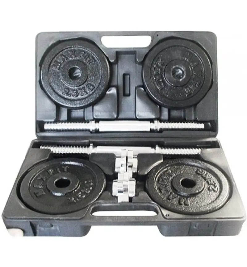 Set di manubri 20 kg - Attrezzatura per l'allenamento della forza Black