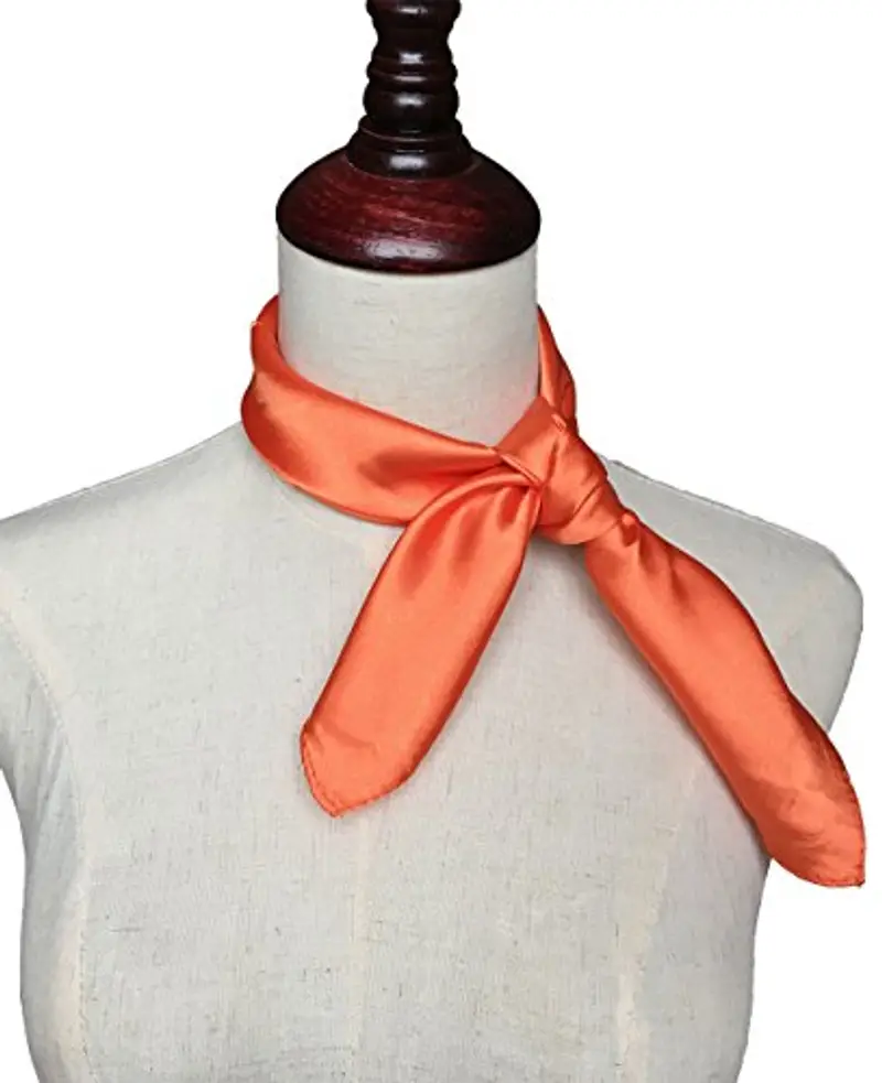 Topmode - Foulard quadrato, 57 x 57 cm, a tinta unita arancione Taglia unica miniatura 2