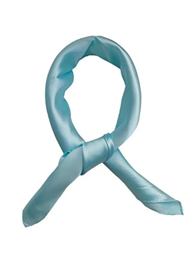 Topmode - Foulard quadrato, 57 x 57 cm, a tinta unita azzurro Taglia unica