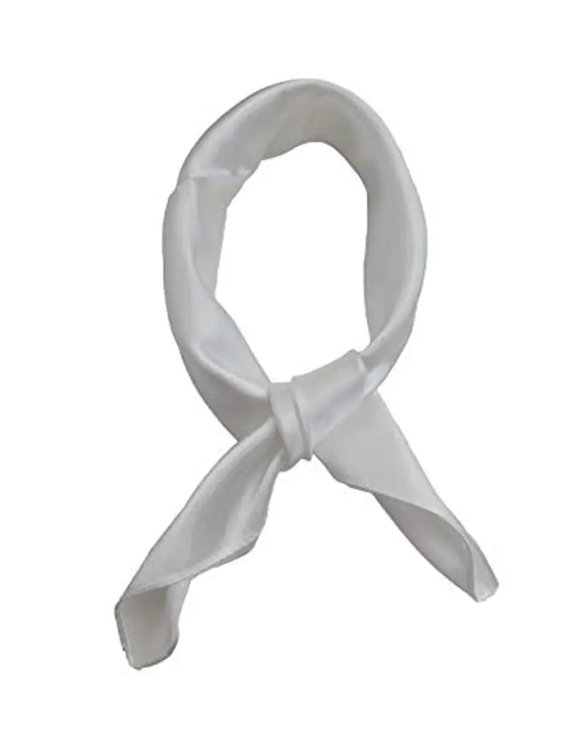 Topmode - Foulard quadrato, 57 x 57 cm, a tinta unita bianco Taglia unica