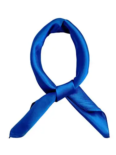 Topmode - Foulard quadrato, 57 x 57 cm, a tinta unita blu royal Taglia unica