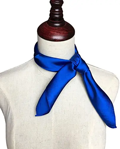 Topmode - Foulard quadrato, 57 x 57 cm, a tinta unita blu royal Taglia unica miniatura 2