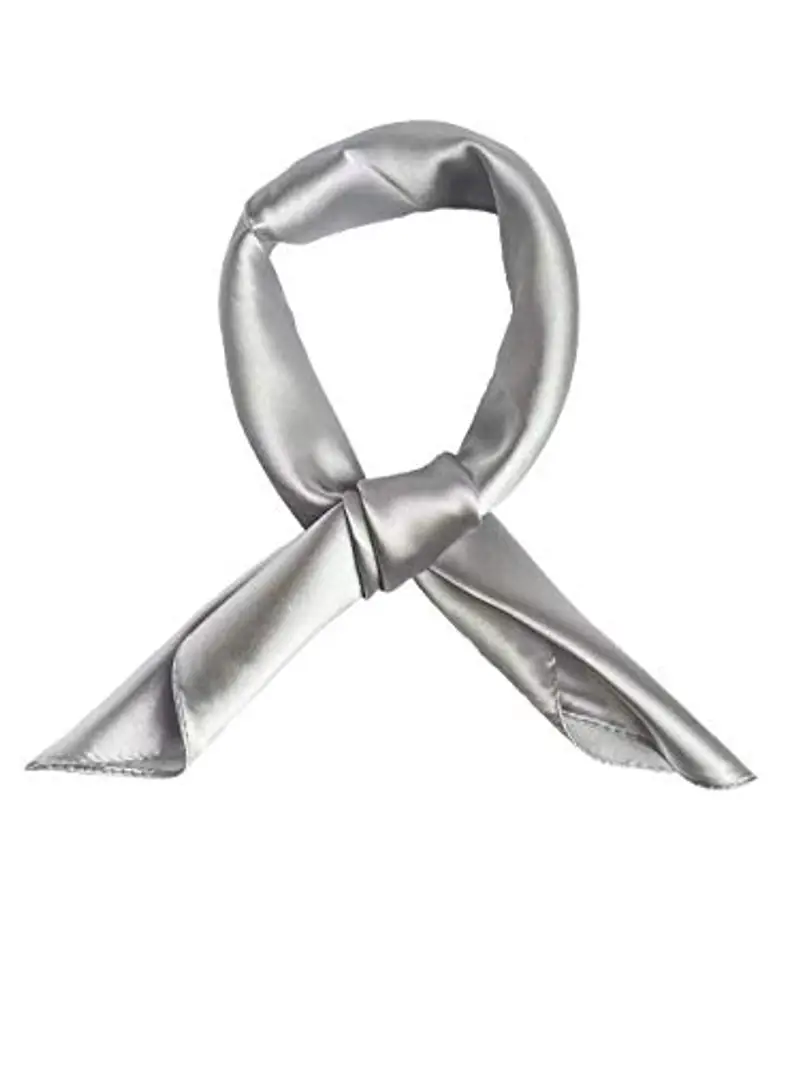 Topmode - Foulard quadrato, 57 x 57 cm, a tinta unita grigio Taglia unica