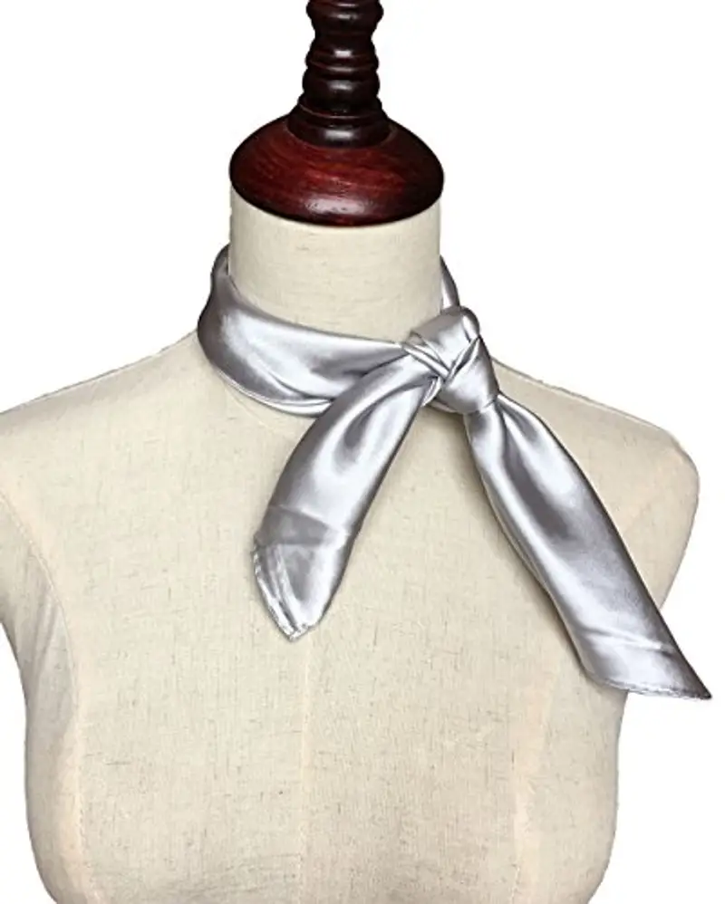 Topmode - Foulard quadrato, 57 x 57 cm, a tinta unita grigio Taglia unica miniatura 2