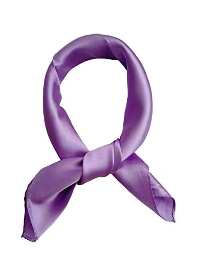 Topmode - Foulard quadrato, 57 x 57 cm, a tinta unita lavanda Taglia unica