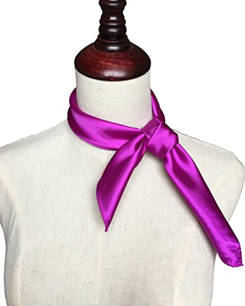Topmode - Foulard quadrato, 57 x 57 cm, a tinta unita Violet Taglia unica miniatura 2
