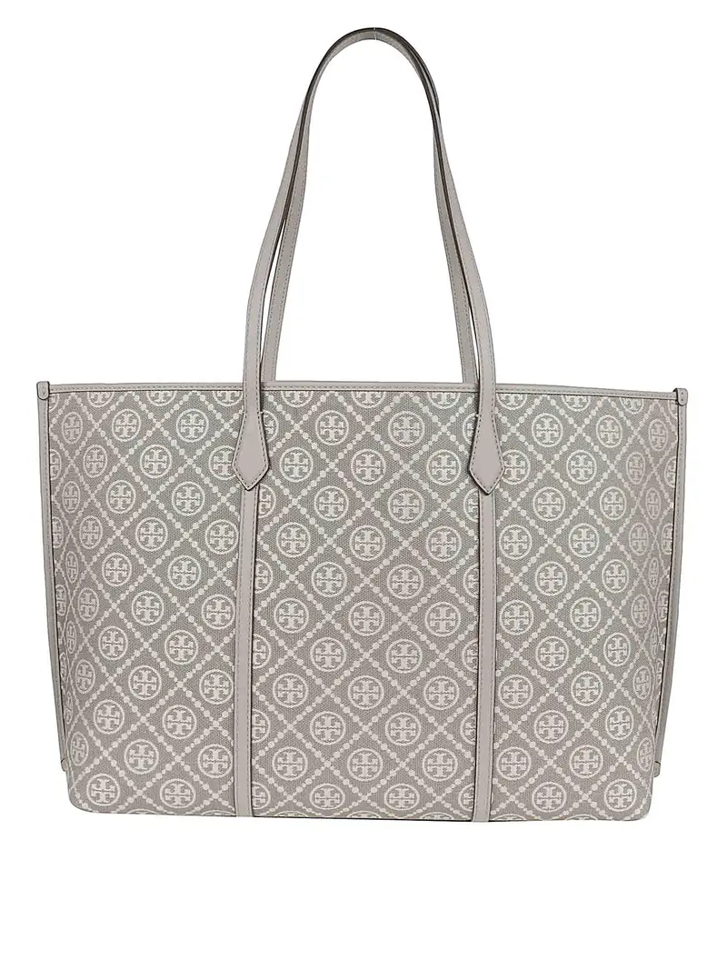 Borsa tote con monogramma Perry T Grigio