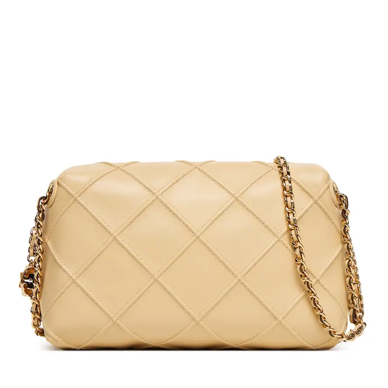 Borsetta Tory Burch Fleming Small 169226 Écru Écru