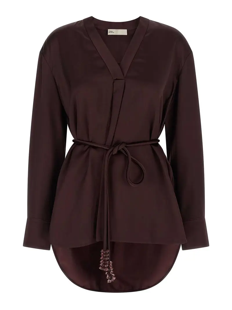 Camicetta di raso Rosso Scuro