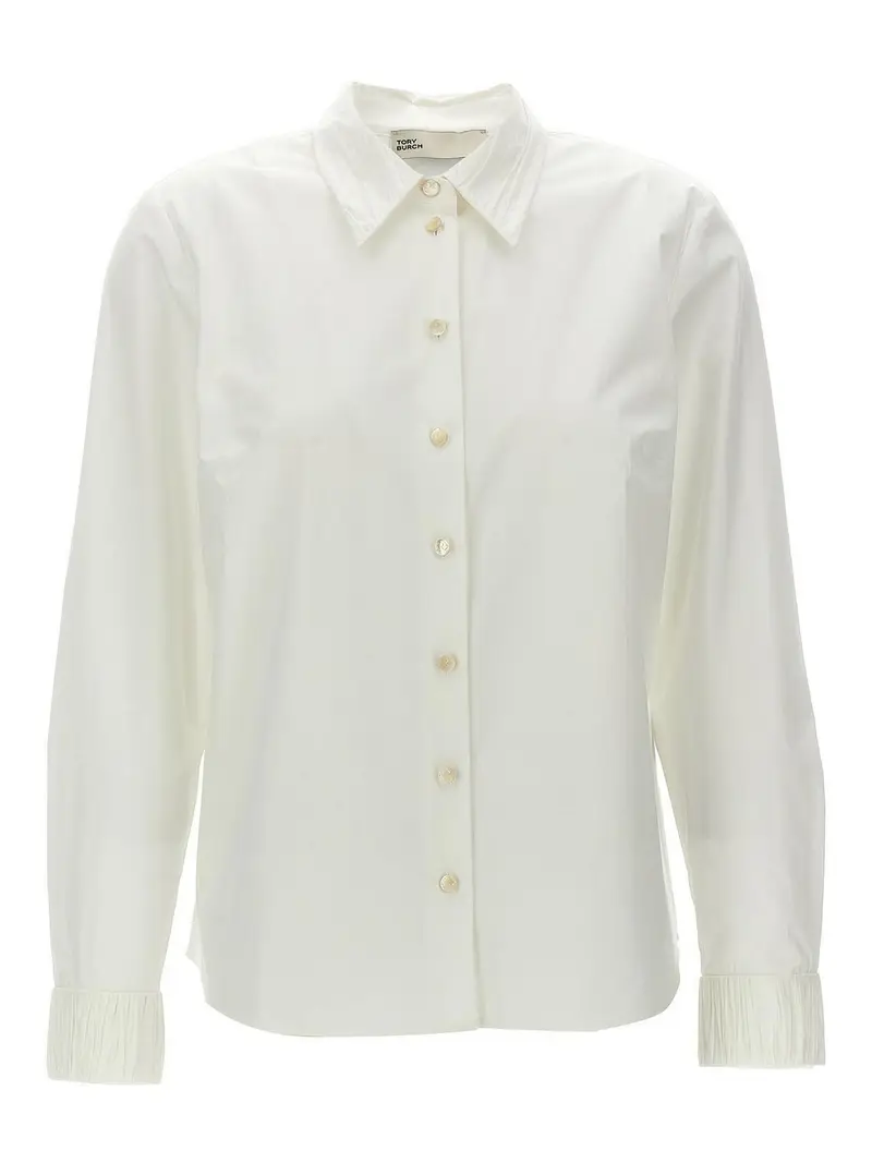 Camicia con dettagli plissettati Bianco