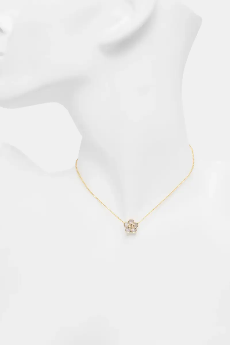collana placcata oro Kira Flower Pendant miniatura 3