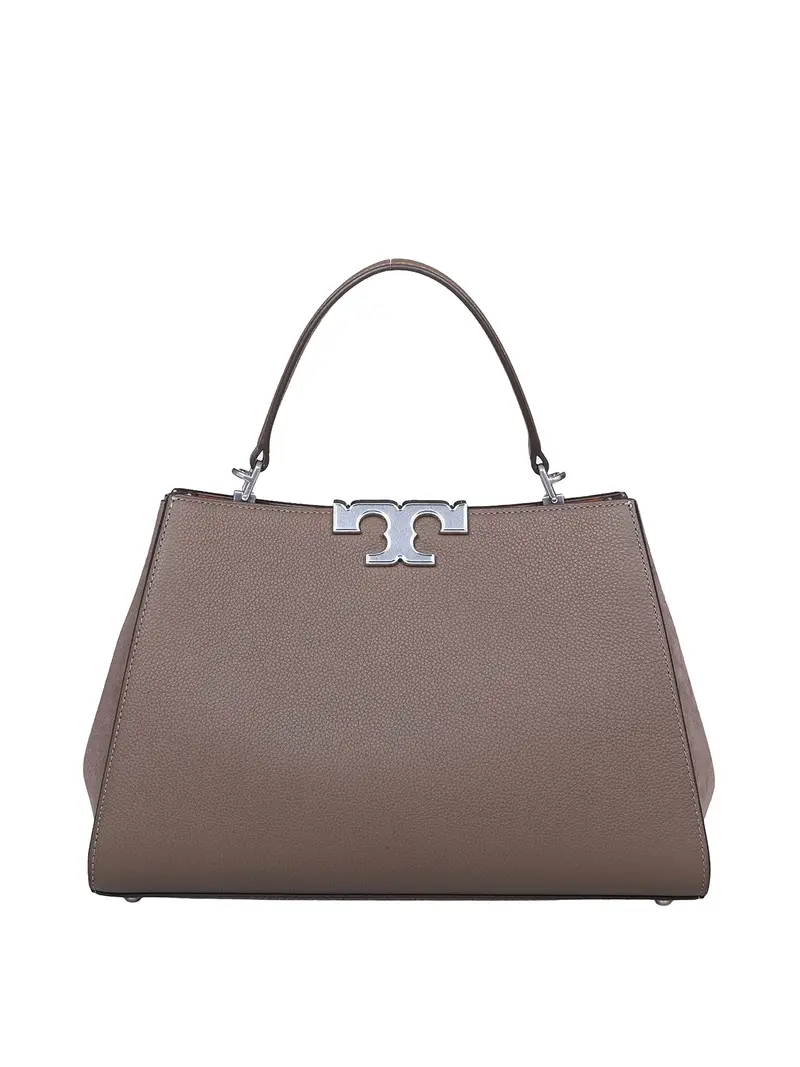 Tory burch eleanor pebbled in pelle tortora Marrone