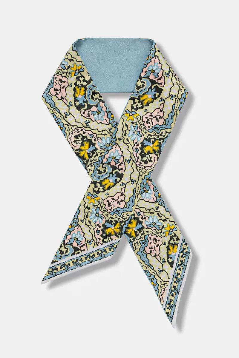 foulard in seta Dream Paisley Silk Blu miniatura 2