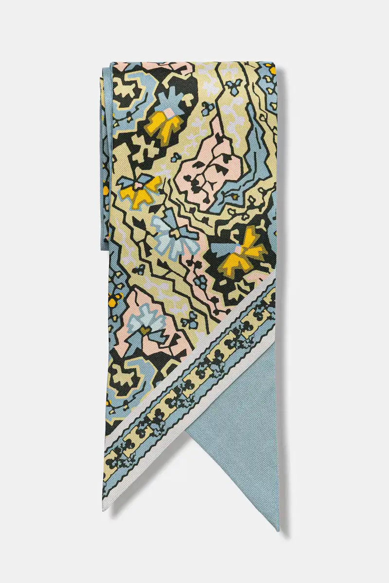foulard in seta Dream Paisley Silk Blu miniatura 3