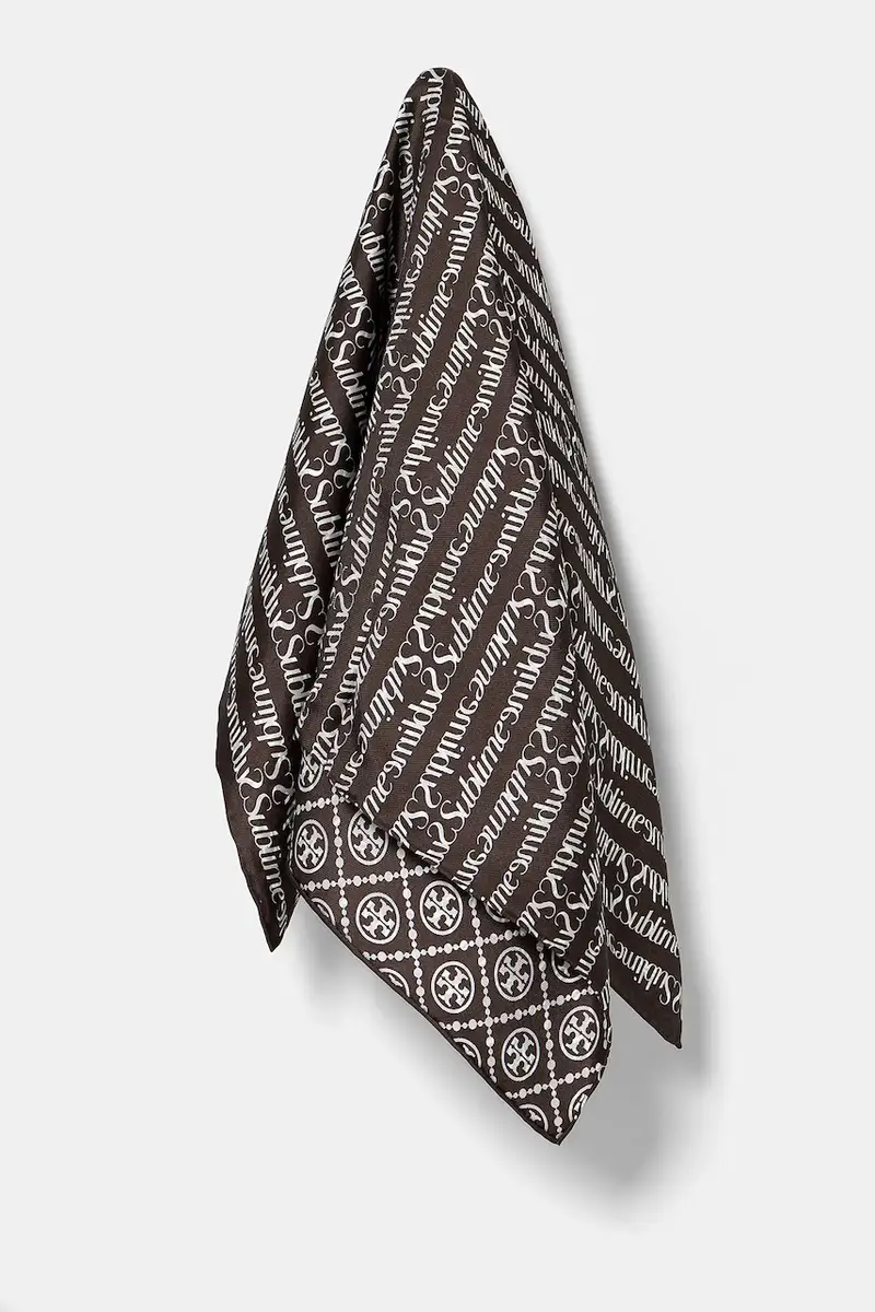 foulard in seta T Monogram Sublime colore marrone 167421-245