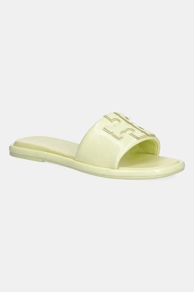 infradito in pelle Double T Sport Slide colore giallo 141380-701