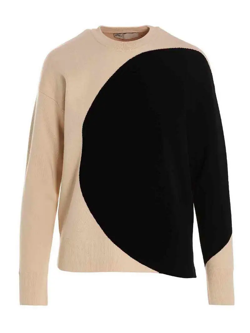Maglione color block Beige