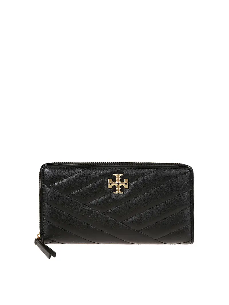 Portafoglio continental Kira chevron zip Nero