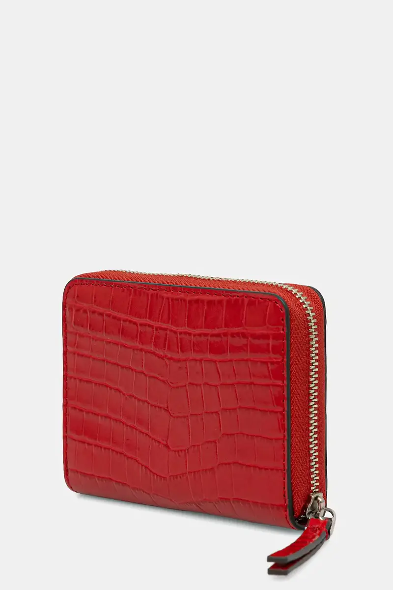 portafoglio in pelle Kira Croc Small Zip donna colore rosso 174401.600 miniatura 2