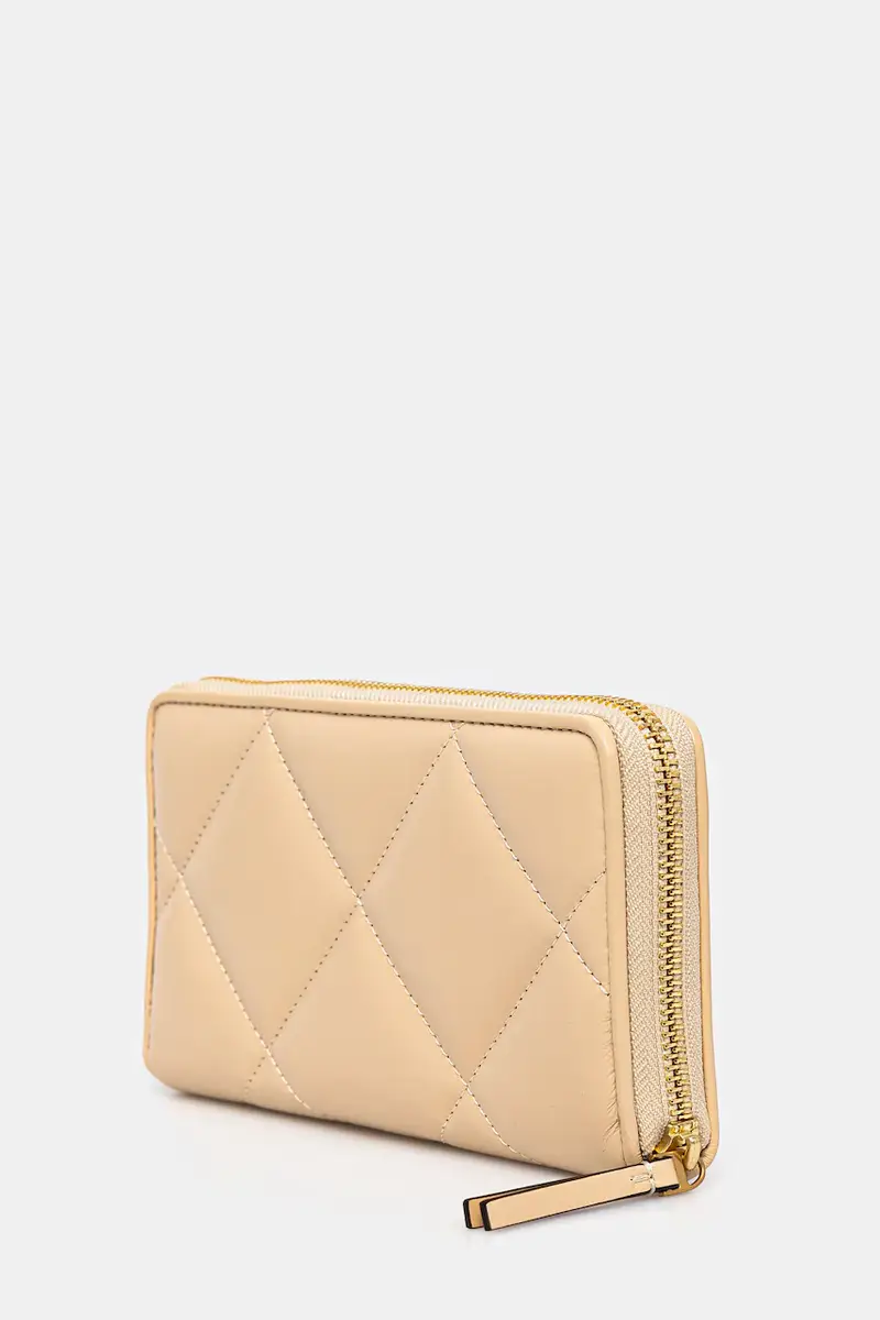 portafoglio in pelle Kira Diamond Quilt donna colore beige 154989-700 miniatura 2