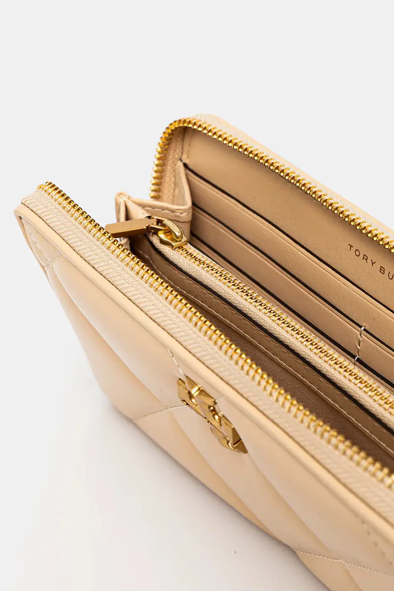 portafoglio in pelle Kira Diamond Quilt donna colore beige 154989-700 miniatura 3