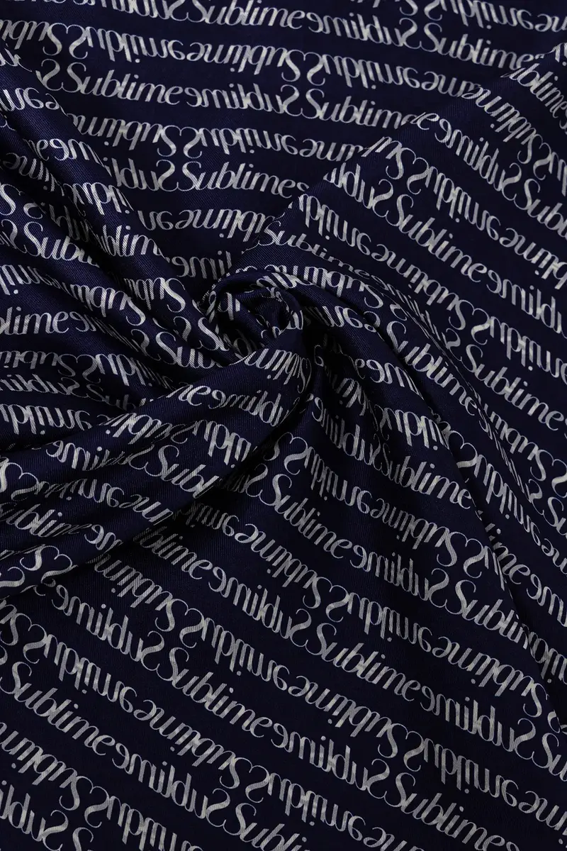 scialle in seta T Monogram donna colore blu 166713-401 miniatura 2