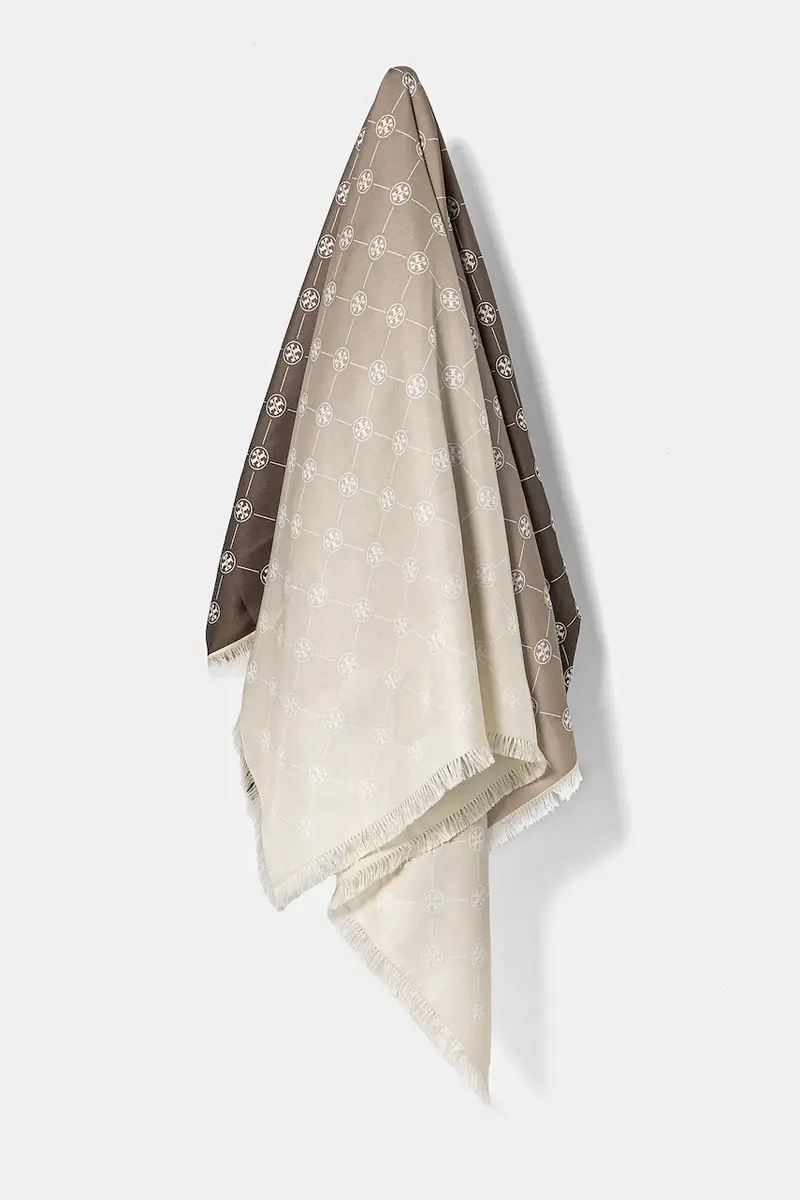 scialle in seta T Monogram Silk Oblong donna colore beige 167410-250