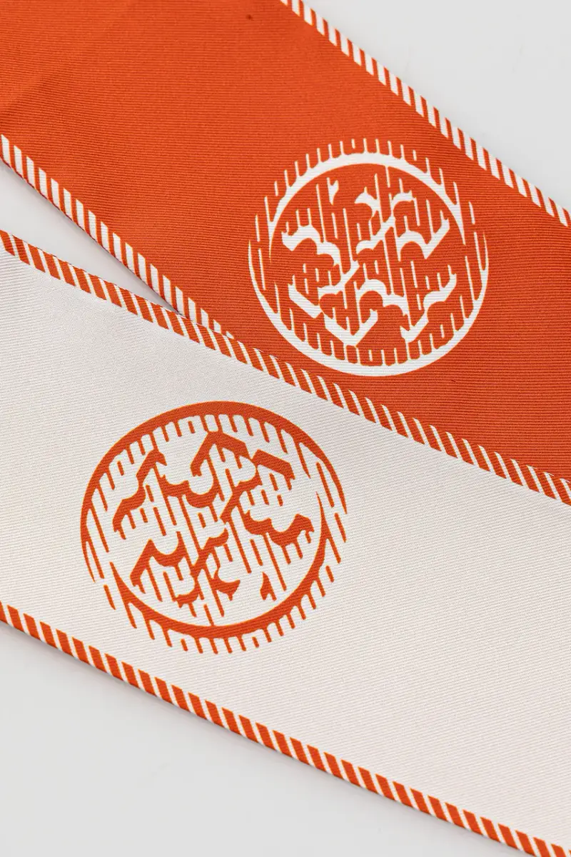 sciarpa di seta Medallion colore arancione 174863-600 miniatura 2