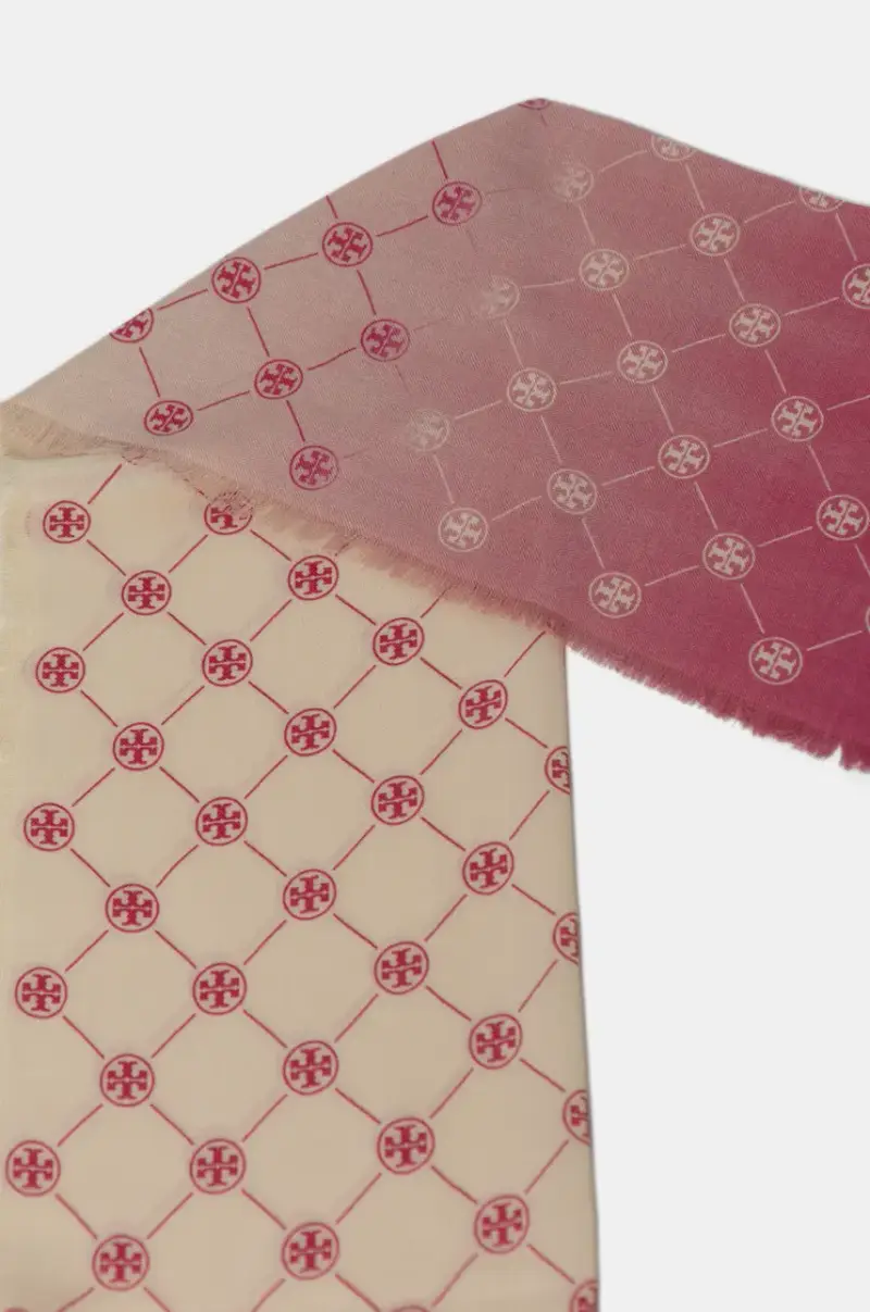 sciarpa in lana T Monogram Oblong colore rosa 169645-650 miniatura 2