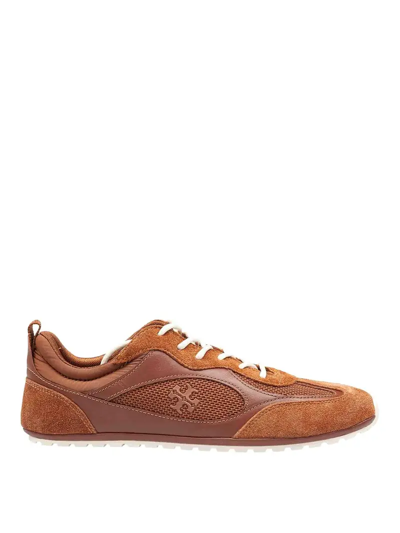Sneaker Field In Suede E Mesh Colore Cognac Marrone