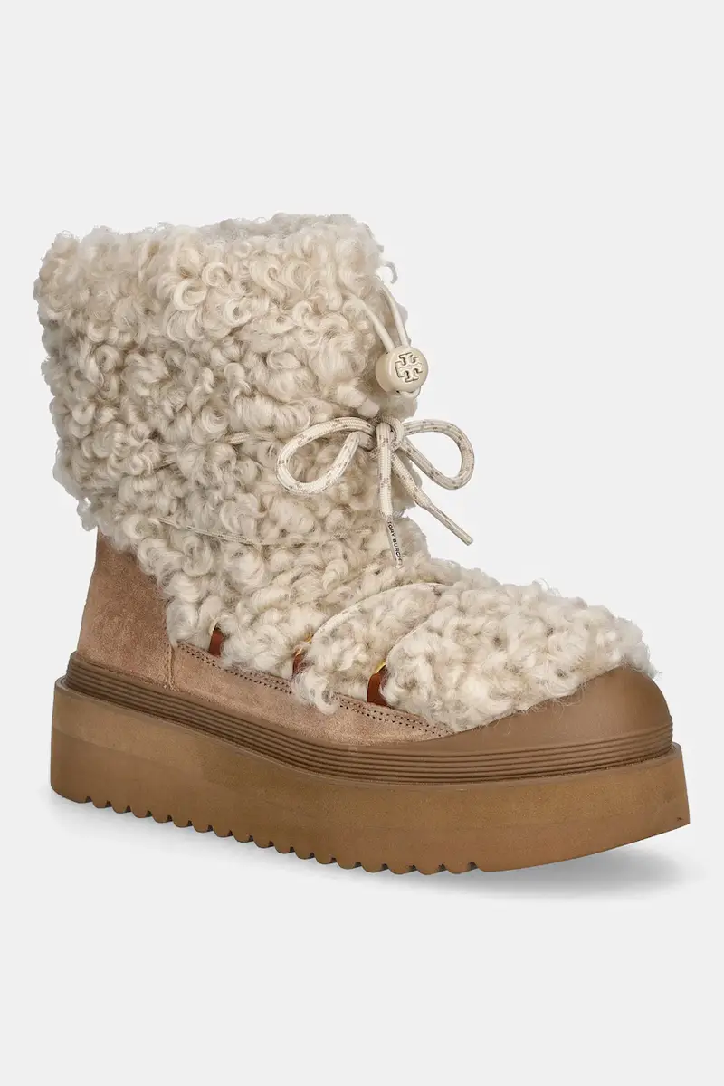 stivali da neve Mellow Shearling Lace Up Boot colore beige 170577.200