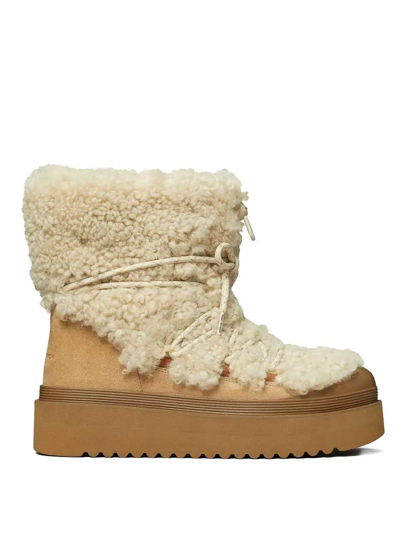 Stivali in shearling morbido Beige