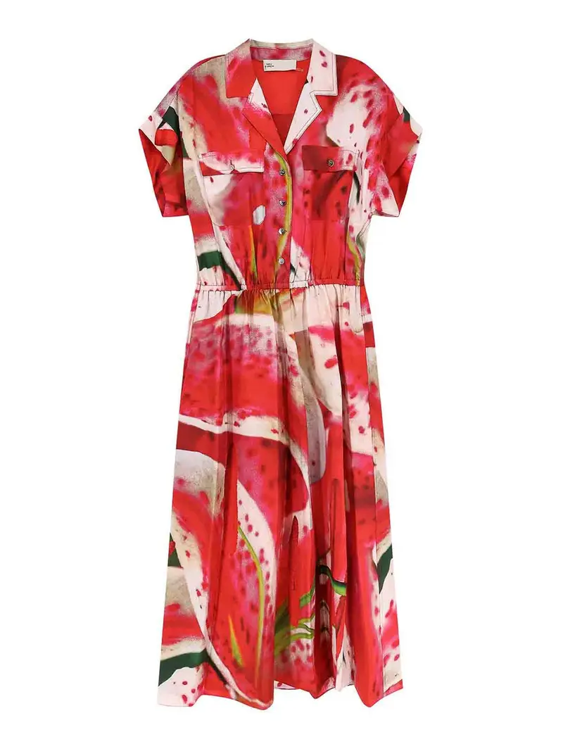 Vestito/Chemisier in seta Stampata Color Carne E Neutri