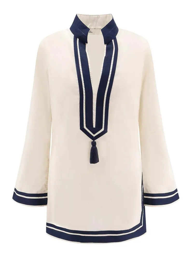 Vestito Corto In Cotone Bianco