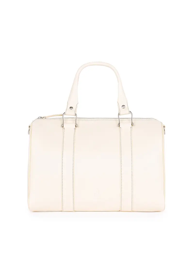 Bauletto In Pelle Avorio Bianco