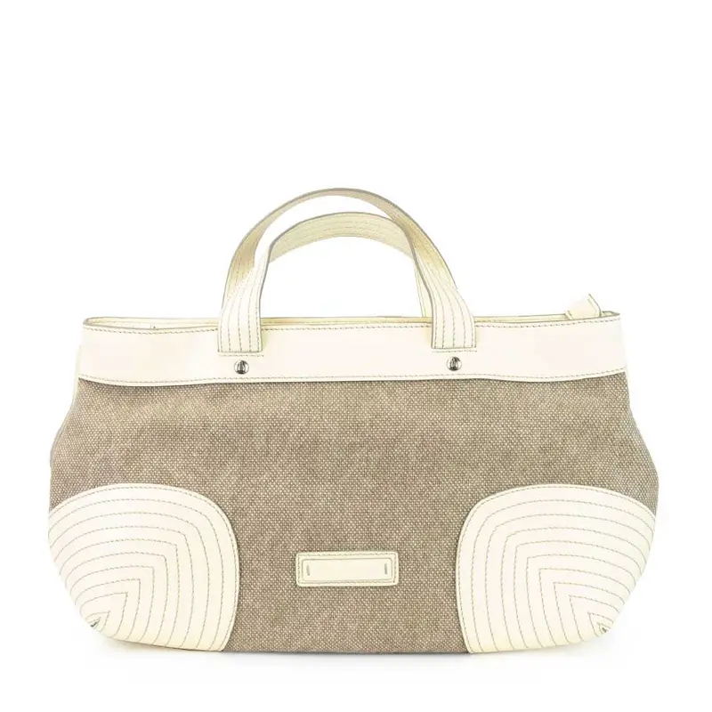 Borsa Da Donna In Tessuto Pelle Avorio Bianco