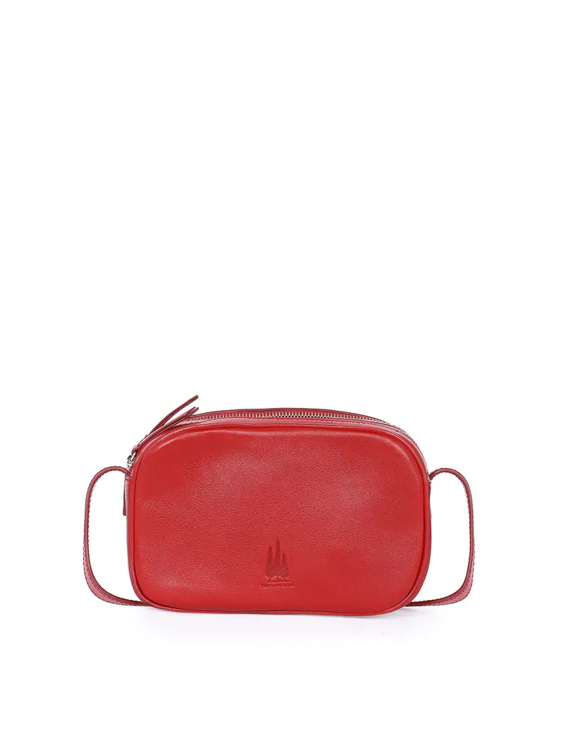 Borsa Doppia Zip Rosso
