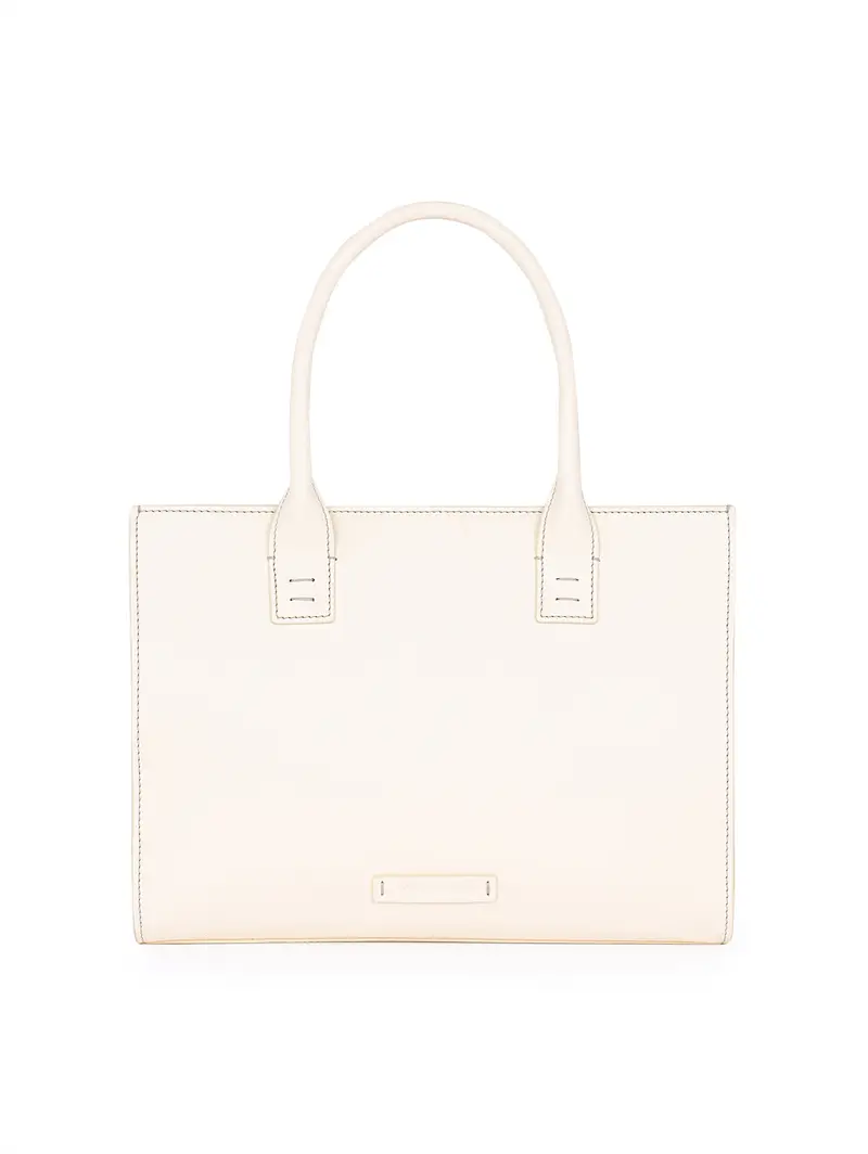 Borsa Mano Con Tracolla Avorio Bianco