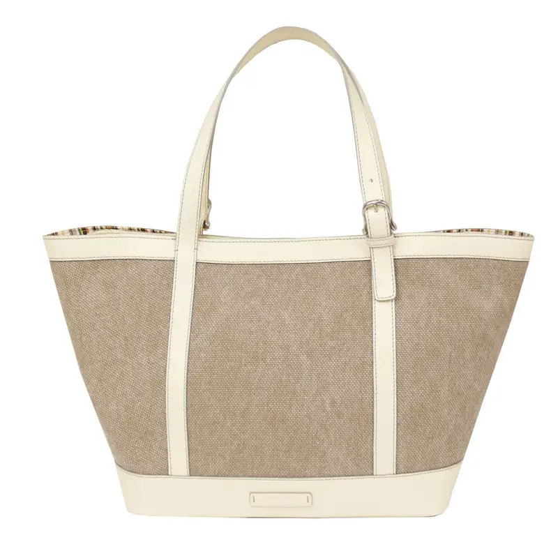 Borsa Shopping Tessuto Avorio Bianco