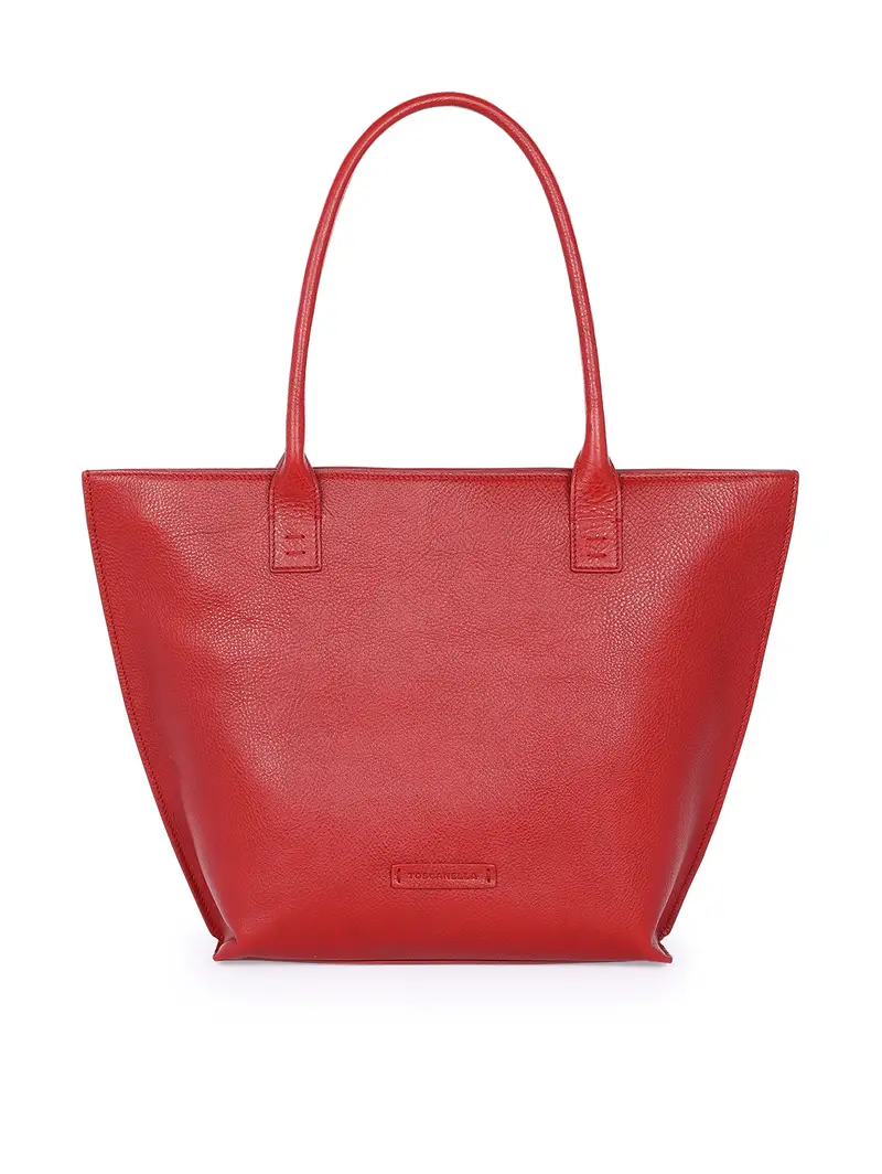 Borsa Tote Grande In Pelle Rossa Rosso
